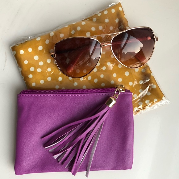 Style Bundle - Scarf, Sunglasses & Coin Purse NWT - Picture 1 of 7